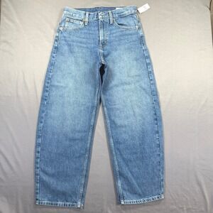 Gap Barrel High Rise Womens 26/2P Blue Denim Curved Leg Casual Jeans